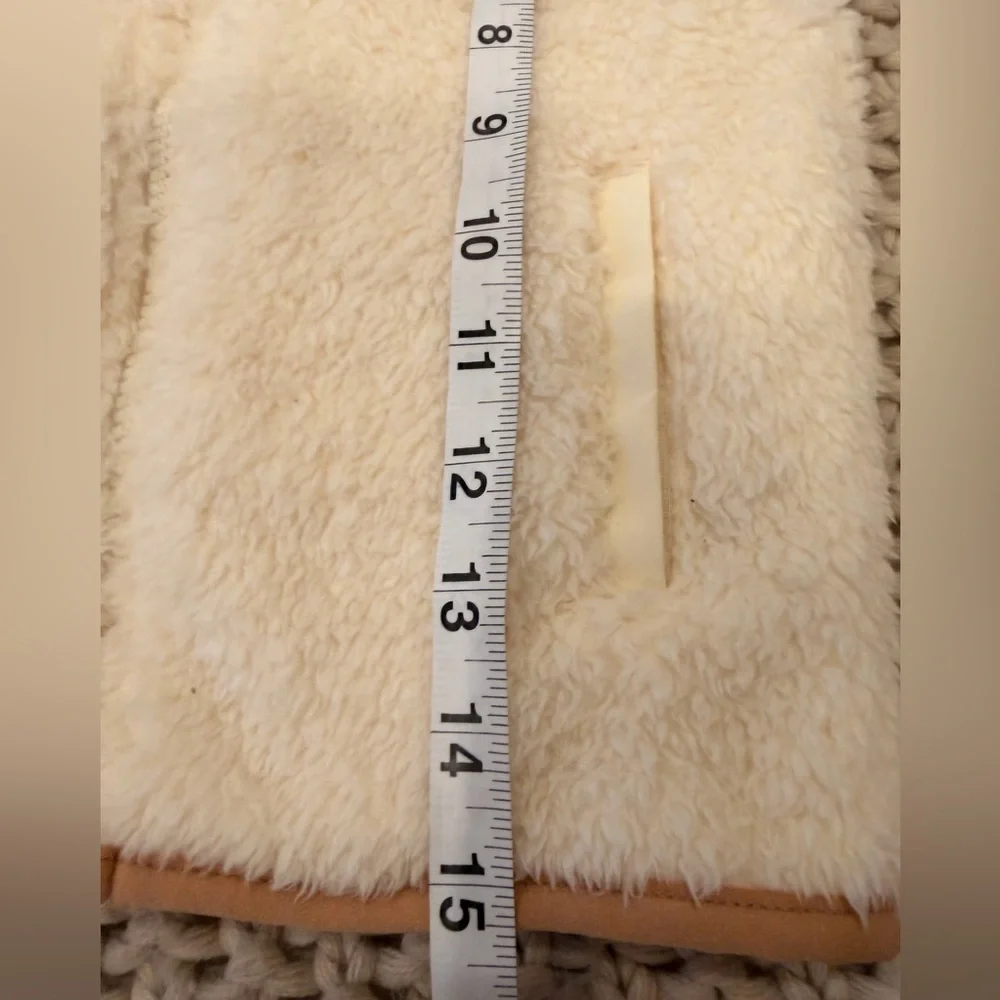 Nike Toddler Sherpa Fleece Vest 2T Cream Tan Swoosh Zip‎ Jacket 1–2Y